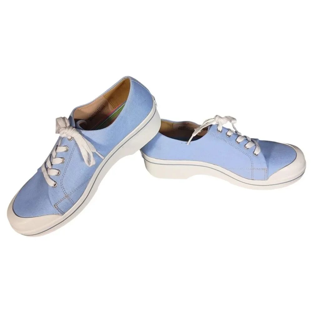 Dansko Veda Vegan Canvas Slip Resistant Platform Sneaker Clog Blue Women 11.5-12